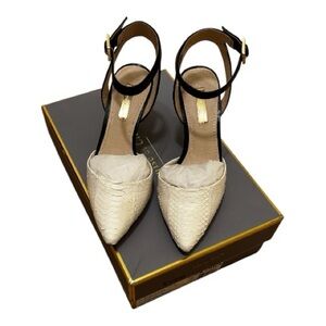 Louise et Cie Suede Sling Back
Pumps Cotton Ball /Black 4.5 M